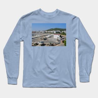 The Boatyard and Marina at Santa Eulalia, Ibiza Long Sleeve T-Shirt